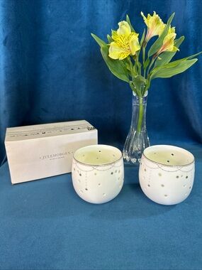Julemorgan Garland Light Bowl 8cm Set Of 2 Wik & Walsoe Bone China New In Box